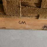 Early Swedish Modern Wooden Pine Sheepskin Sofa by Carl Malmsten, 1940s