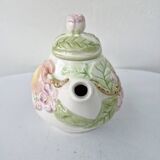 Vintage Ceramic Teapot Tisane Barbotine Apple Apple Tree