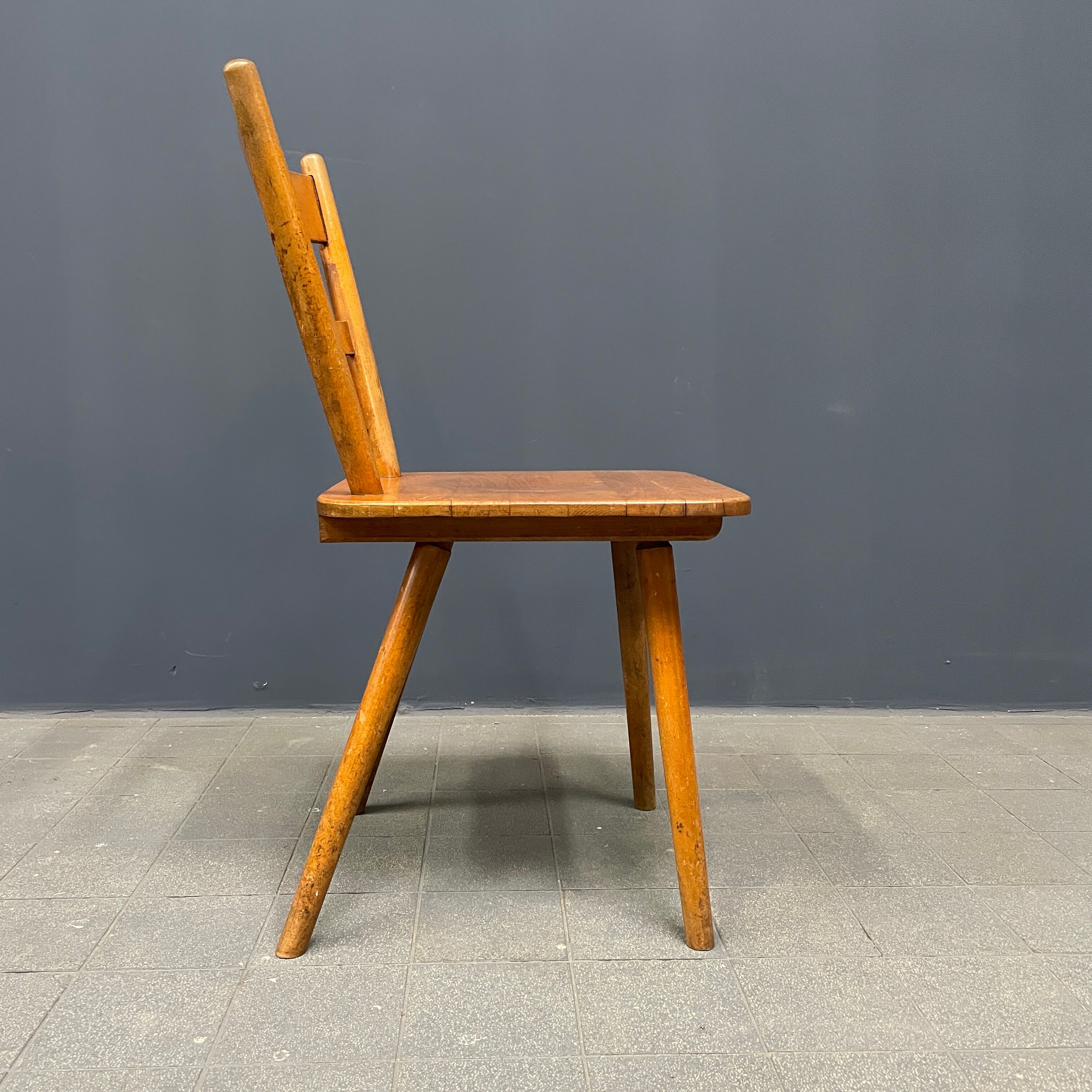 Set of eight german stick chairs from the 1950