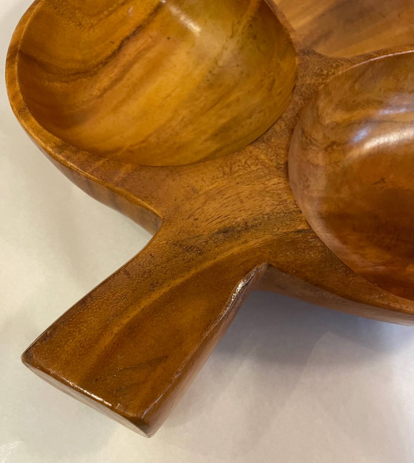 Olive wood fruit bowl