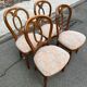 4 chaises louis Philippe bois massif et tissu fleurs