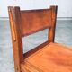 Elm and Cognac Leather Dining Room Chairs Set in the style of Pierre Chapo, Italy, 1960s, Set of 4
