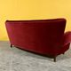 Danish 3 seater velvet curved sofa 1940s