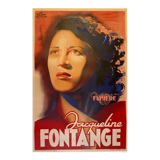 Affiche ancienne vintage chanteuse Jacqueline Fontange78 X  118  cm entoilée