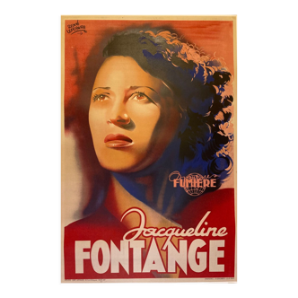 vintage vintage poster singer Jacqueline FONTANGE 78 X 118 cm canvas