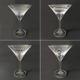 Vintage set of 4 Martini glasses