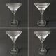 Vintage set of 4 Martini glasses