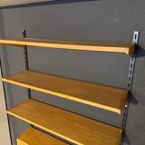 Vintage bookcase | Desk | With lighting | Kai Kristiansen | Wall shelves | Oak