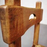 Set of six brutalist, rustic dining chairs