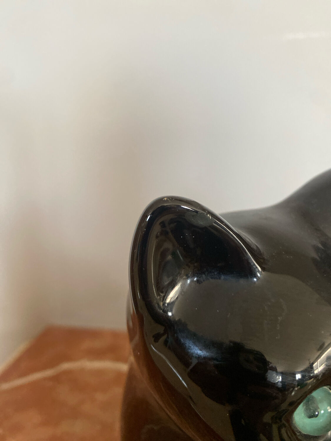 Black ceramic cat signed Elpa