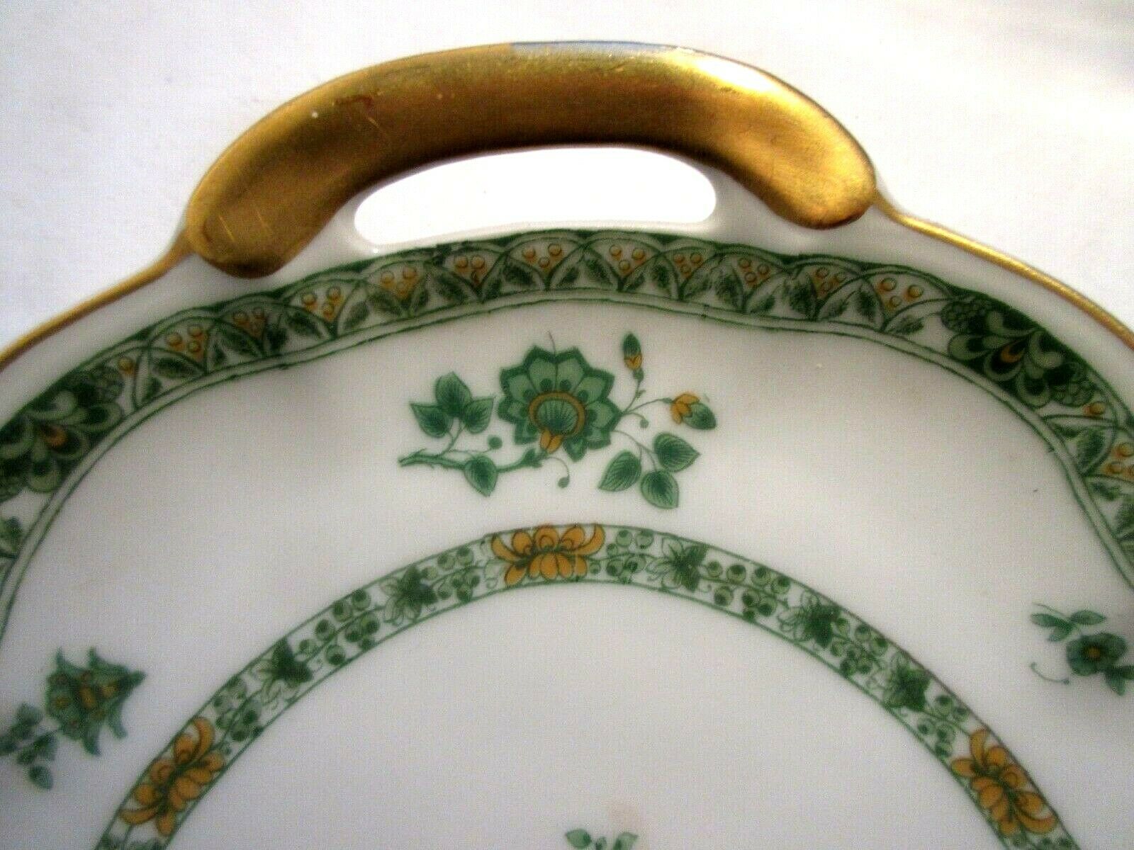 Fine porcelain cake serving 12 plates - 1 dish, signed Th. Haviland Limoges