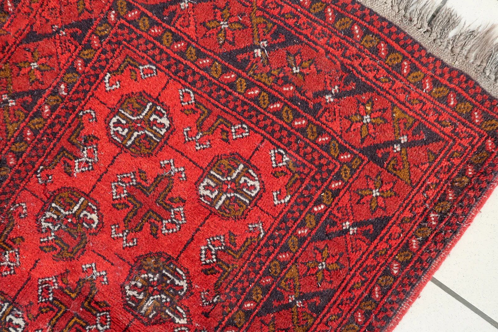 Antique 1920s Afghan Ersari tribal rug 80cm x 126cm - 1C1254