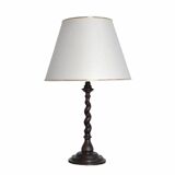 Vintage Oak Wood Barley Twist Table Lamp