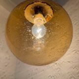 Bubbled amber glass chandelier from the 70s