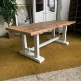 Raw wood table top.