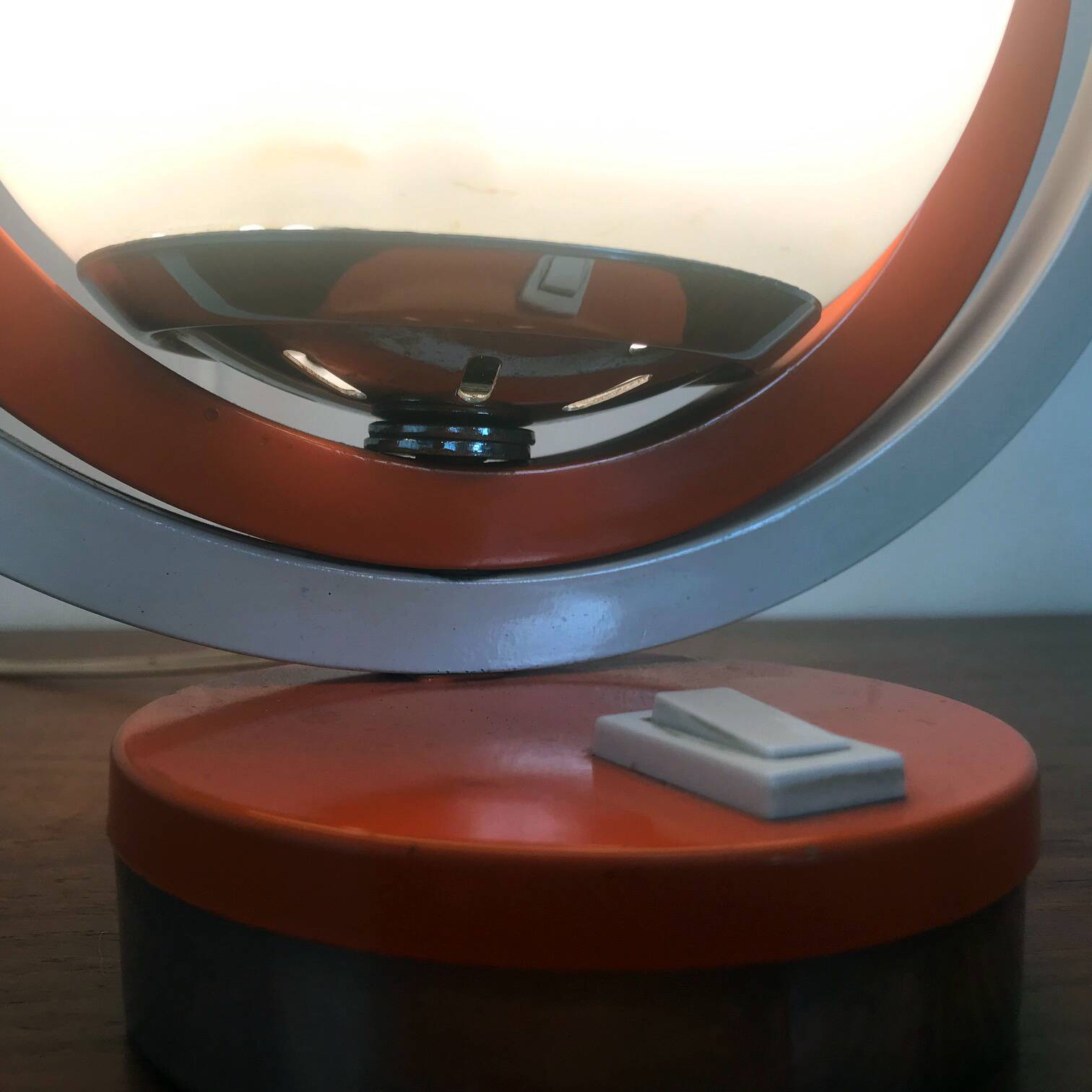 Pair of Vintage Table Lamps • Saturn • Steel and Glass • Space Age • 1960