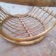 Round bamboo and glass table
