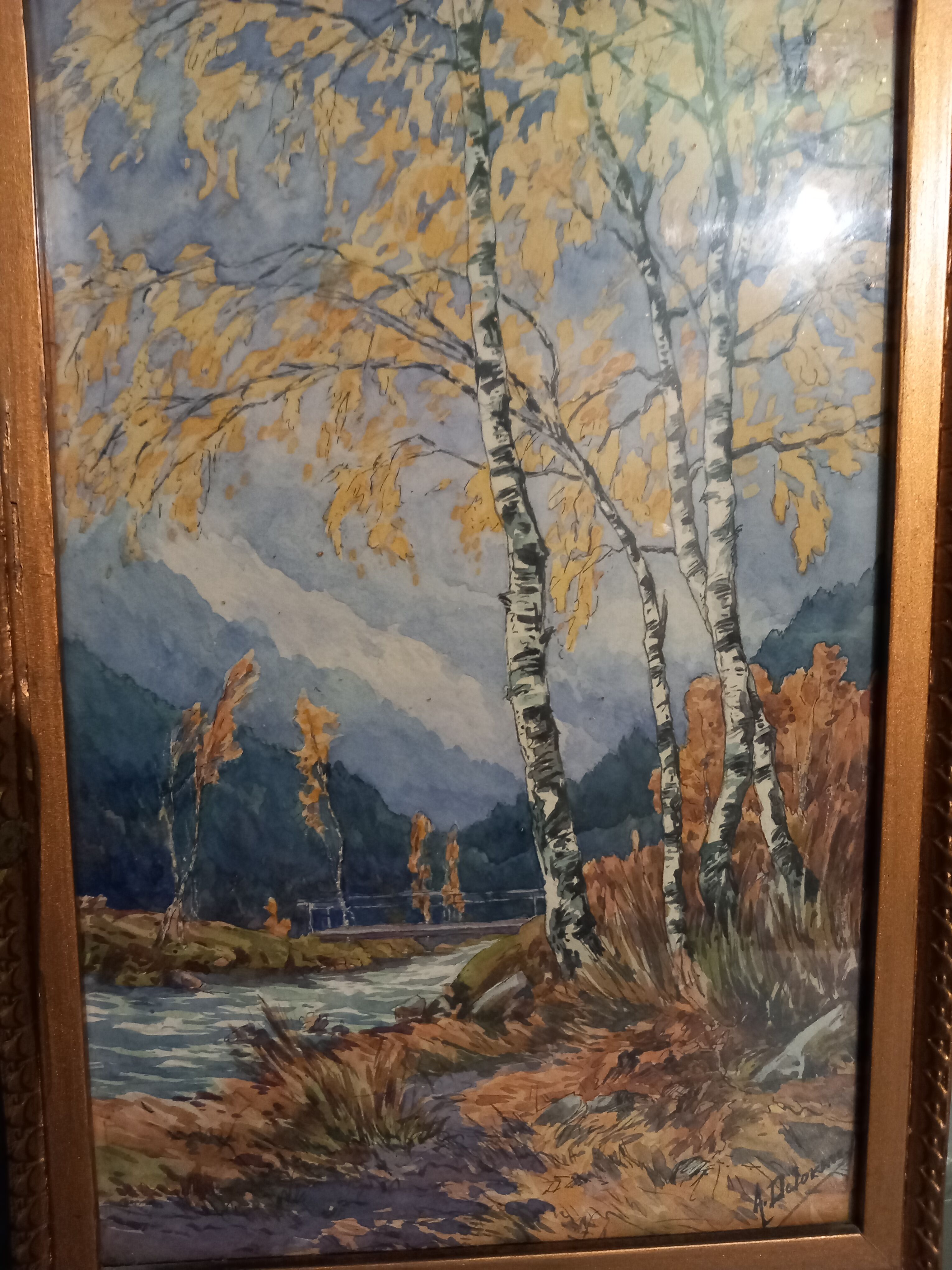 Ancient painting-valley landscape