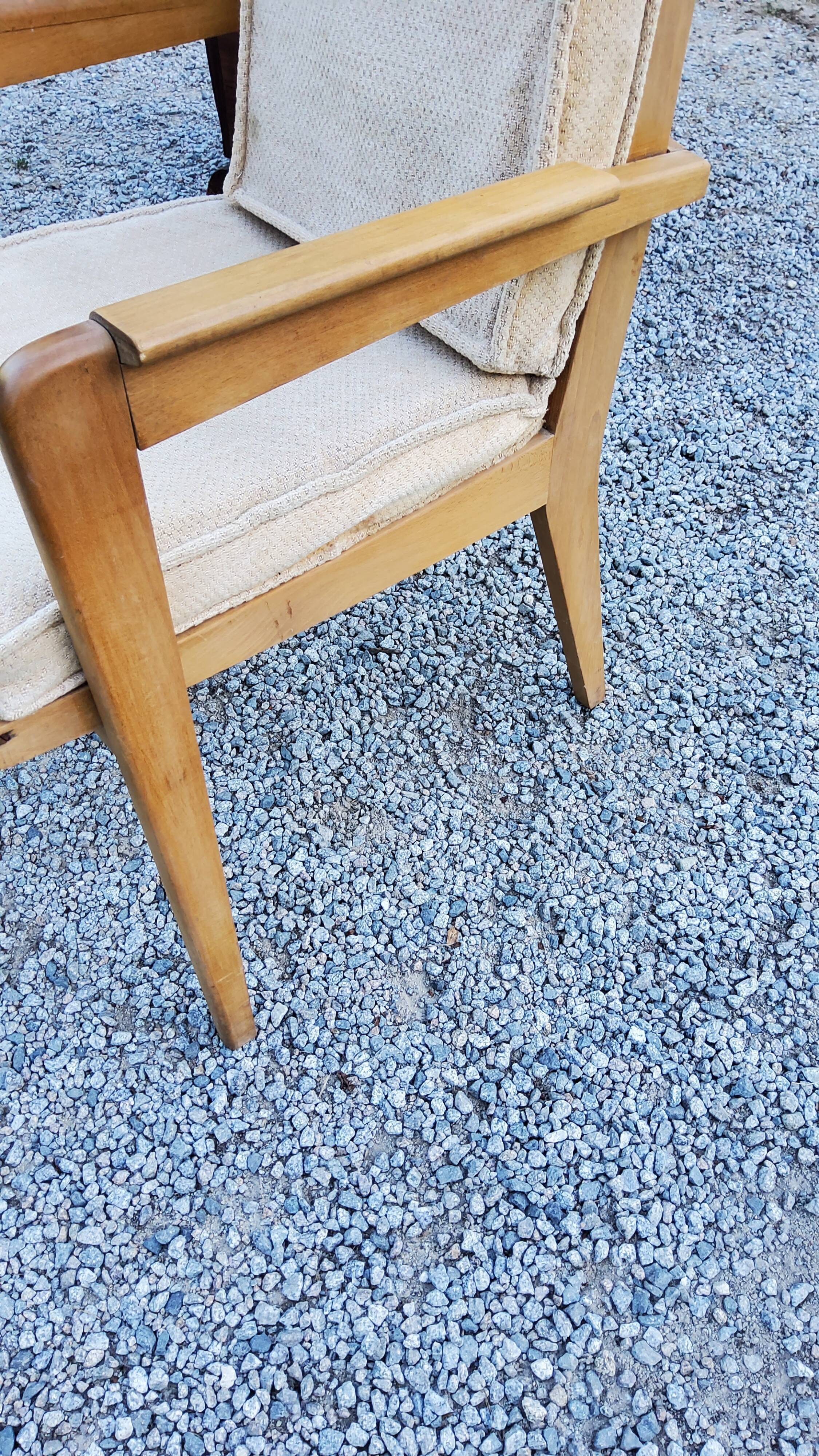 Pair of armchairs from the 50s free-span in blond beech