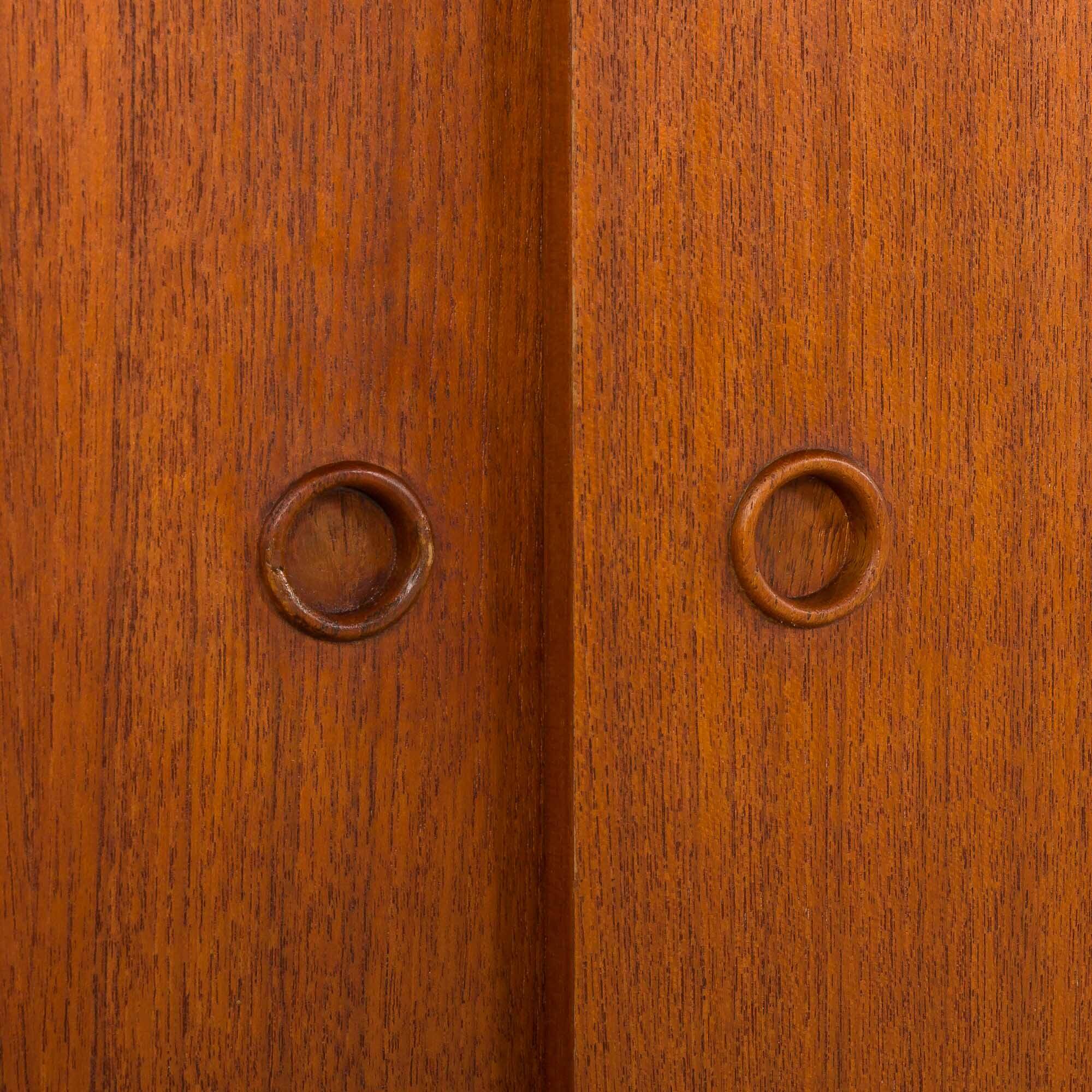 Preben Sorensen two bay teak wall unit, PS systems Randers, Denmark, 1960s