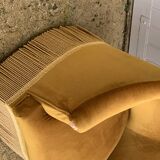 Pair of golden velvet toad armchairs 1970