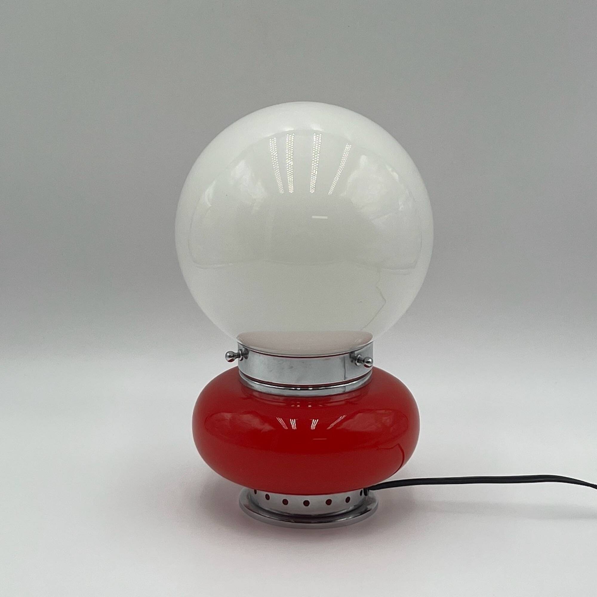 Murano Glass Red Table Lamp Mazzega, 60s