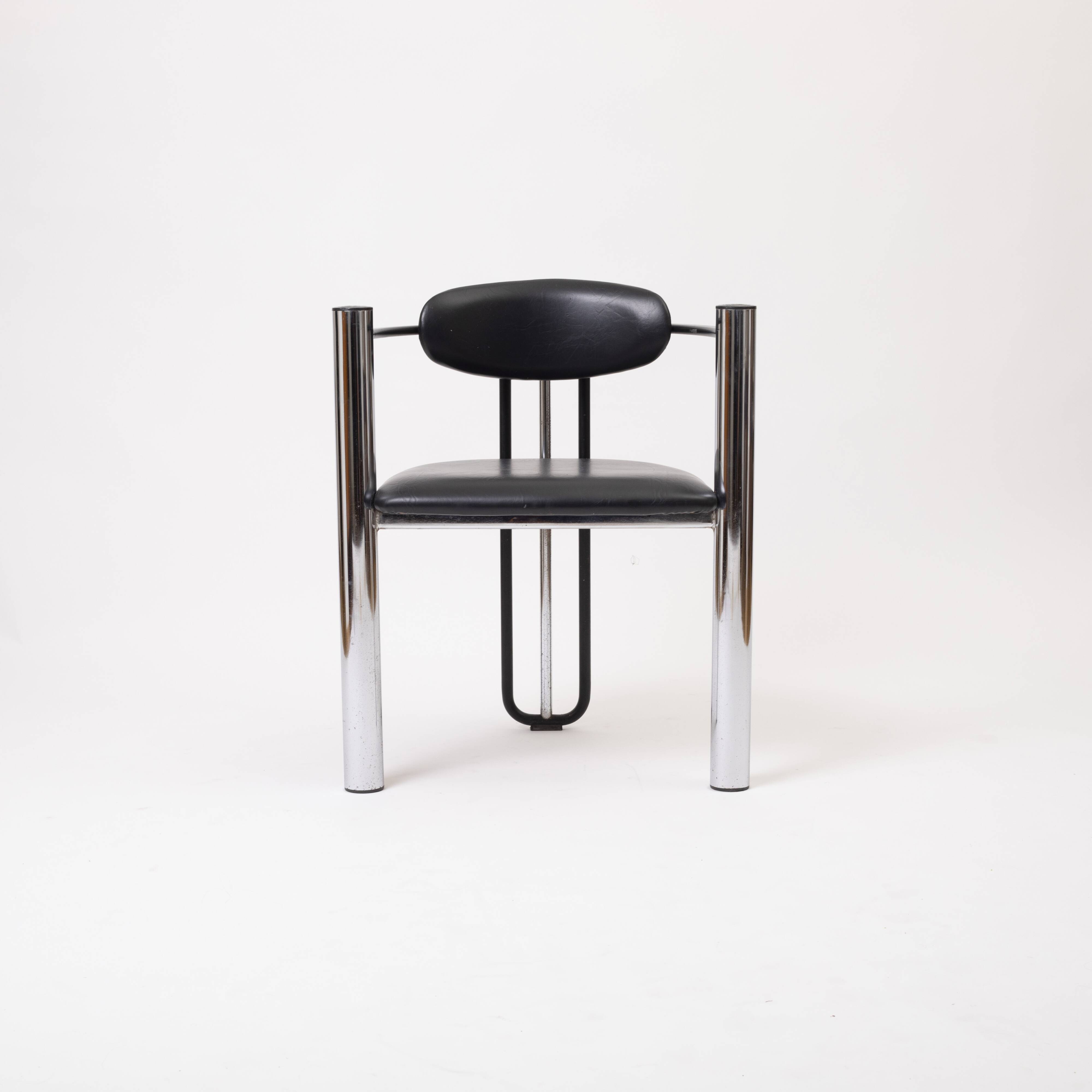 Unique postmodern chome armchair, Czechoslovakia, 1970s