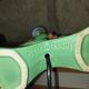 Pied de lampe en barbotine vert d’eau numéroté – annees 50
