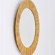 Mid-century Round Wall Mirror Italian Riviera in Raffia with a Bast Frame, 1950s
