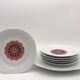 Jacques-André Souchet for Massé Surget set of six plates and a dish