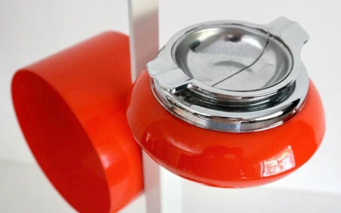 1970s Italian floor ashtray with newspaper holder