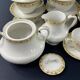 Limoges porcelain tea set Bernardaud Teapot sugar bowl milk pot cups