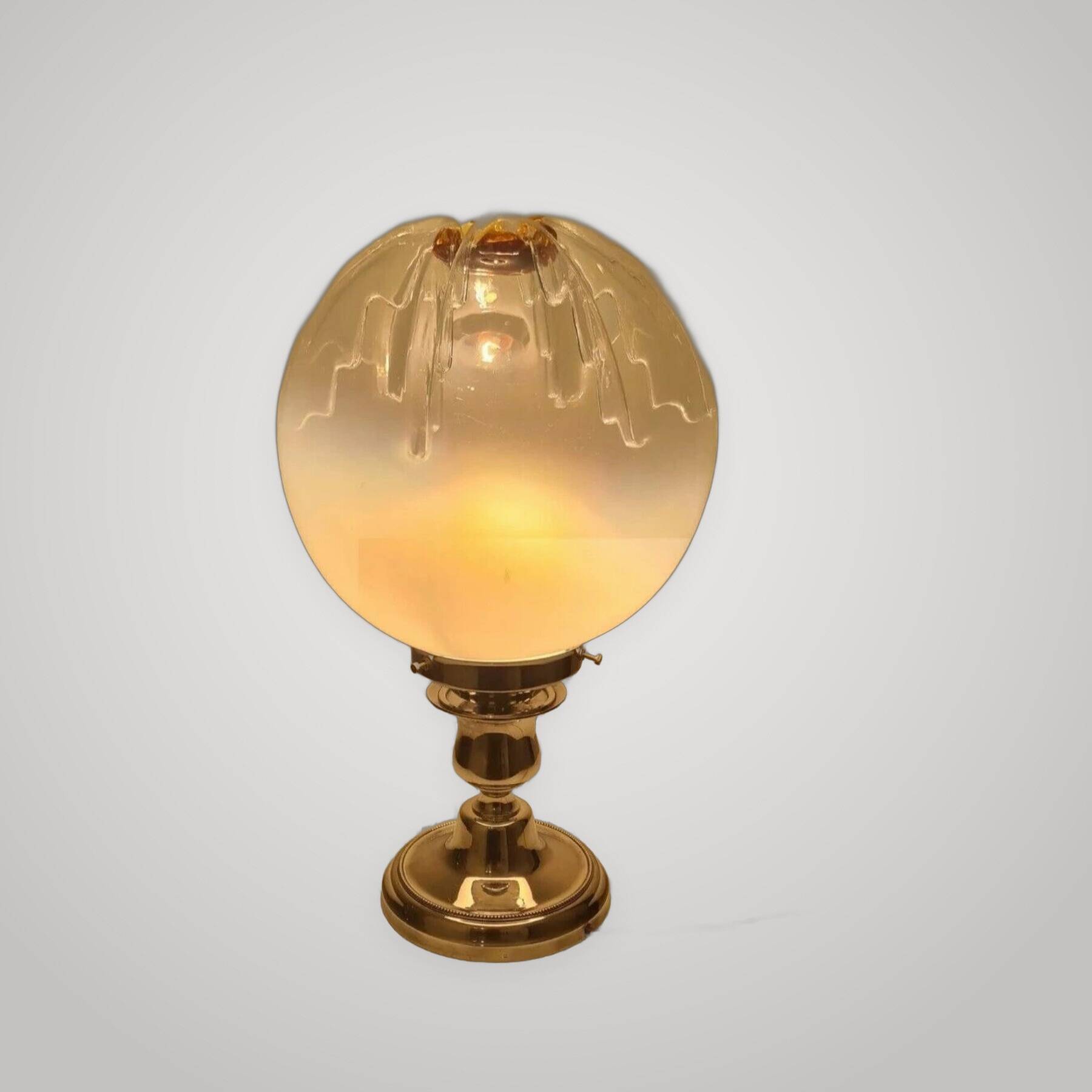 Italian Murano glass lamp, silver metal by Toni Zuccheri for Mazzega.