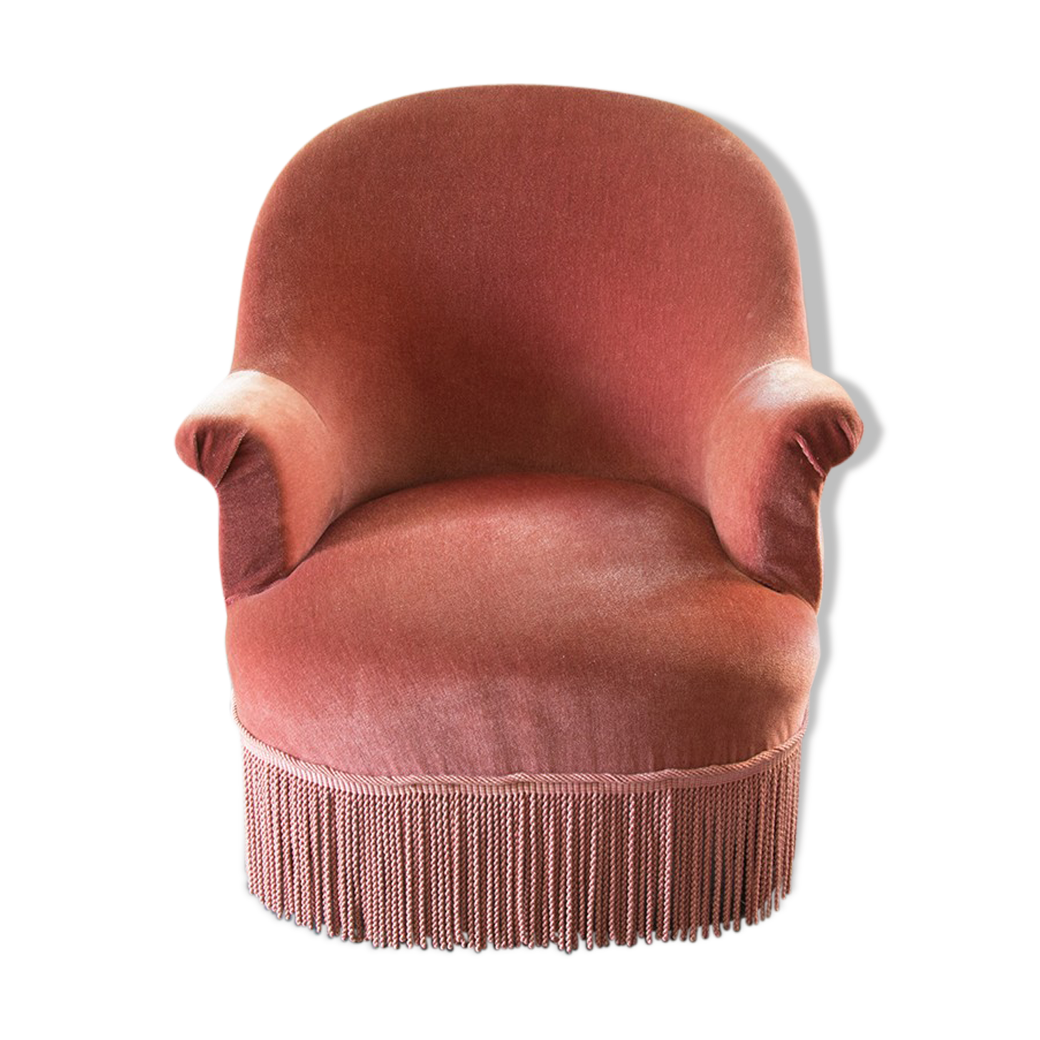 Old pink toad armchair