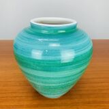 Vase céramique bleu/vert vintage