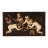 Antique 17th century painting, cherub games