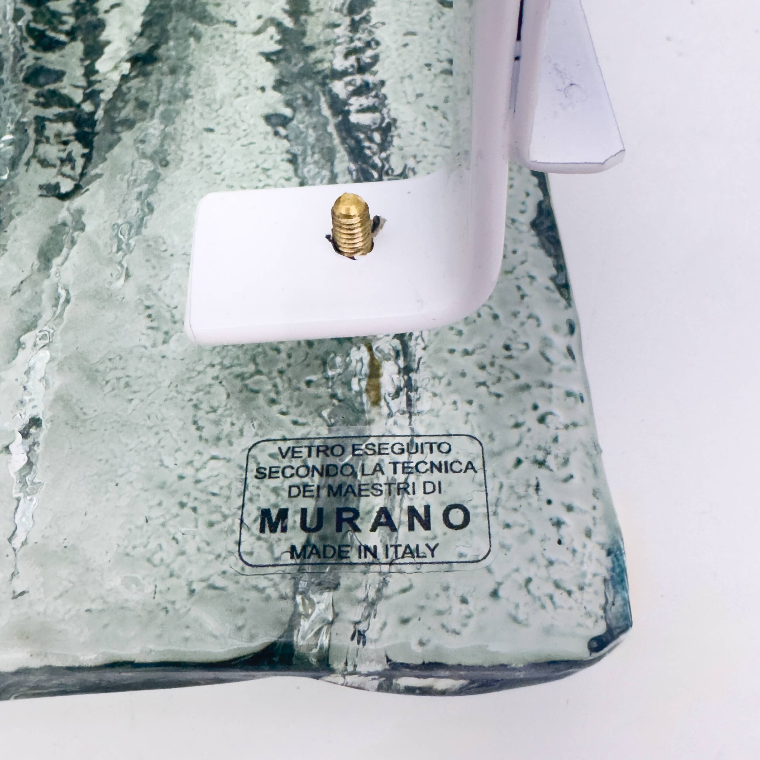 Pair of Mazzega-Style Aquamarine Murano Glass Sconces