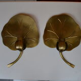 Pair of wall lights brass 70s