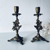 Pair of 19th century bronze candlesticks