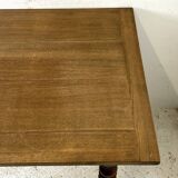 Antique desk table with turned legs in solid walnut