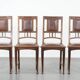 Set of four antique oak dining chairs in Art Nouveau style