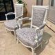 Pair of patinated louis xvi period armchairs, new tapestry