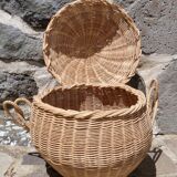 Panier en osier rond avec couvercle