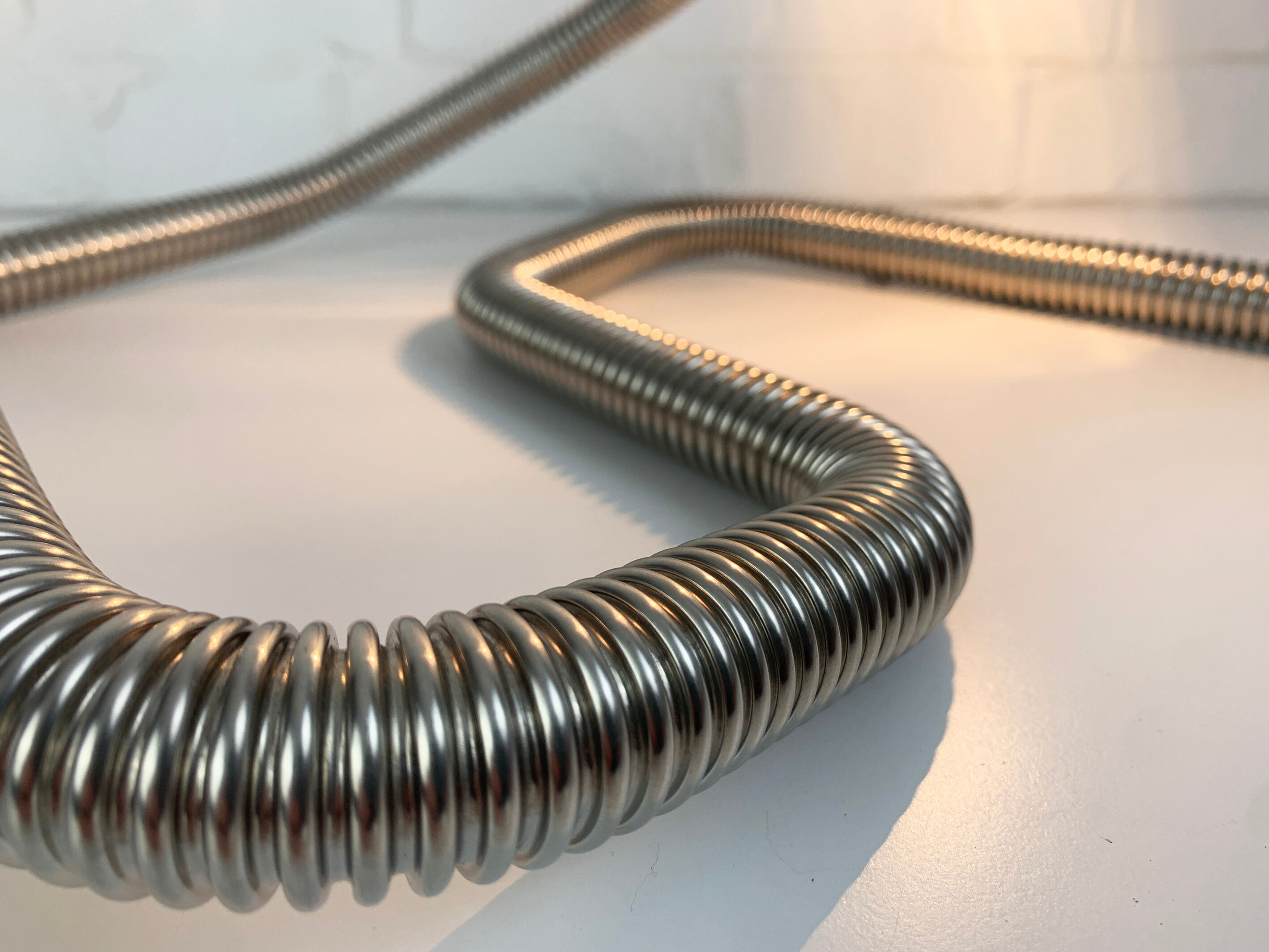 Table lamp snake minimalist flexible tube cobra chromed metal