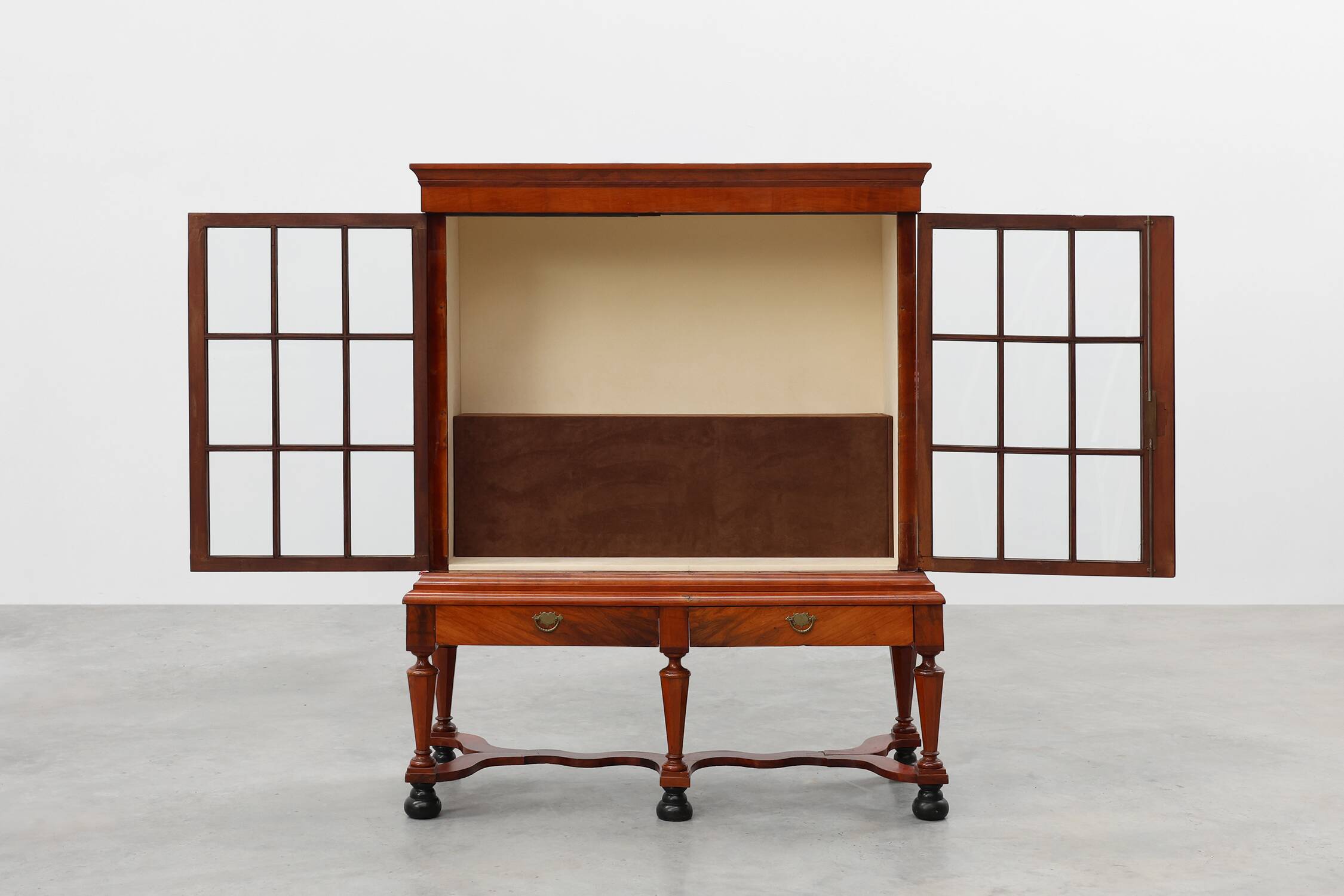 Antique William IV Style Walnut Display Cabinet, UK, 18th Century