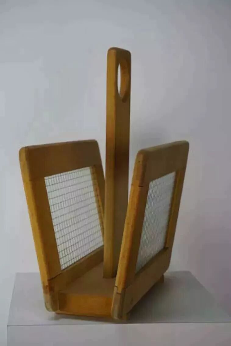 Wooden and glass magazine rack