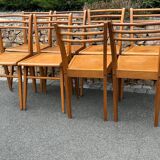 Set of 8 vintage 1960s bistro chairs