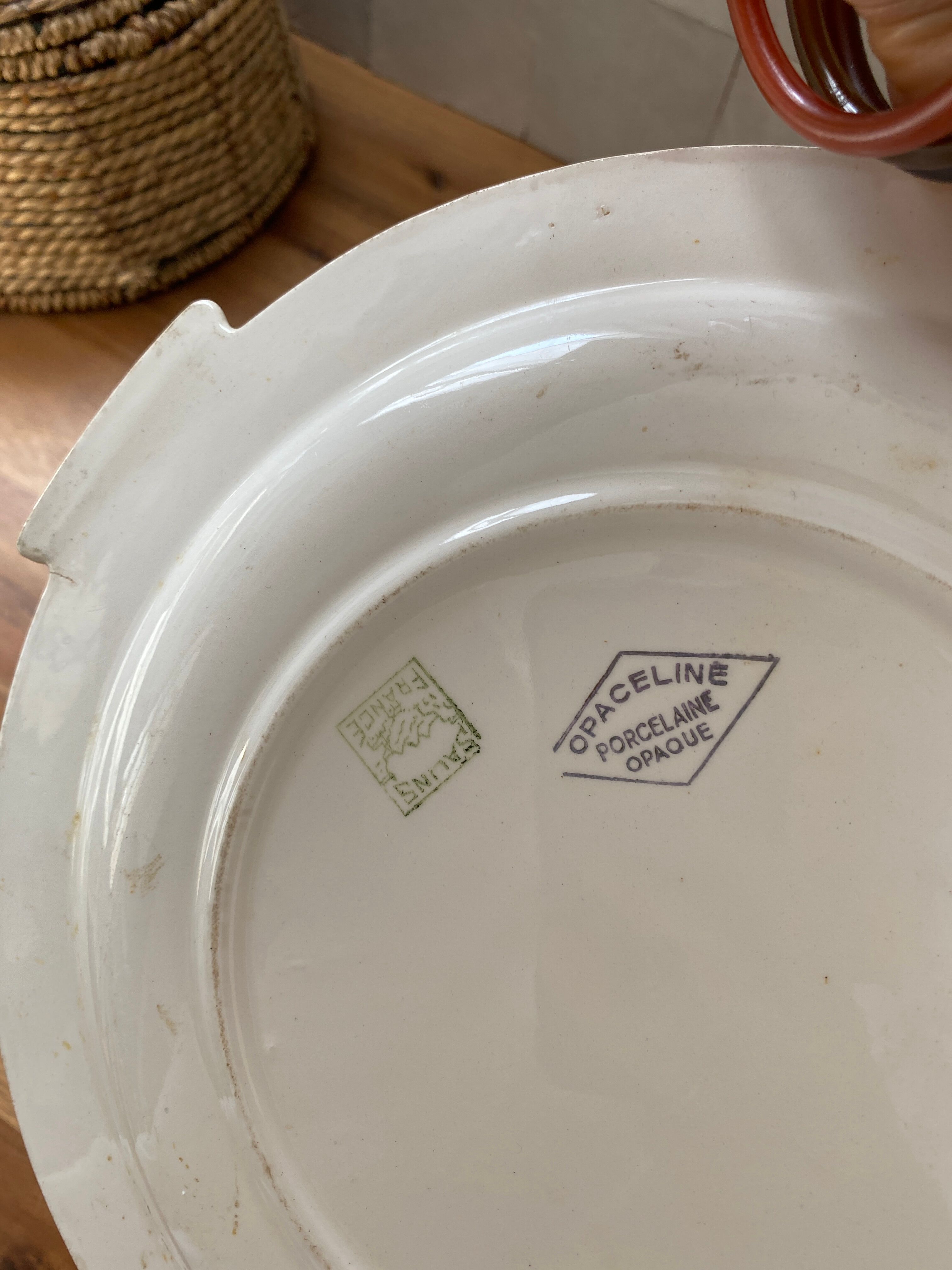 Antique porcelain serving dish