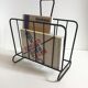 Vintage metal magazine holder, modernist style