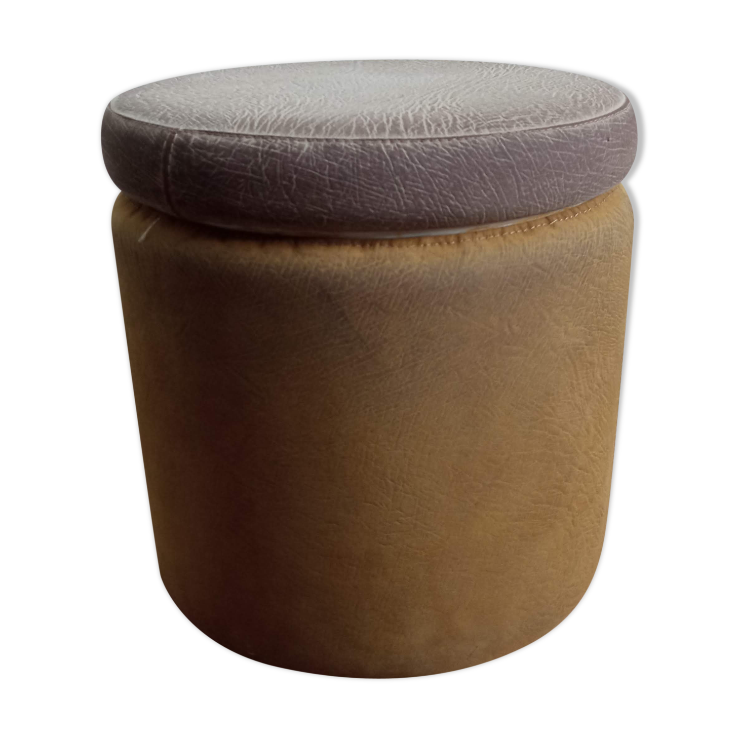 Vintage pouf in suede 70